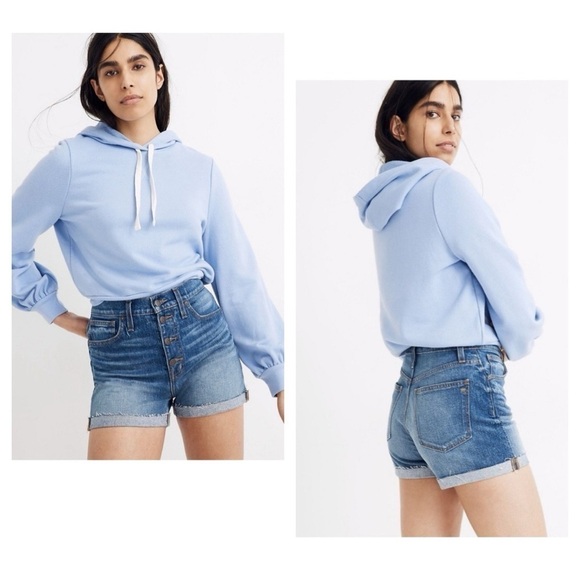 Madewell High-Rise Denim Shorts in Burke Wash: Button-Front Edition Size 31 - Picture 3 of 12